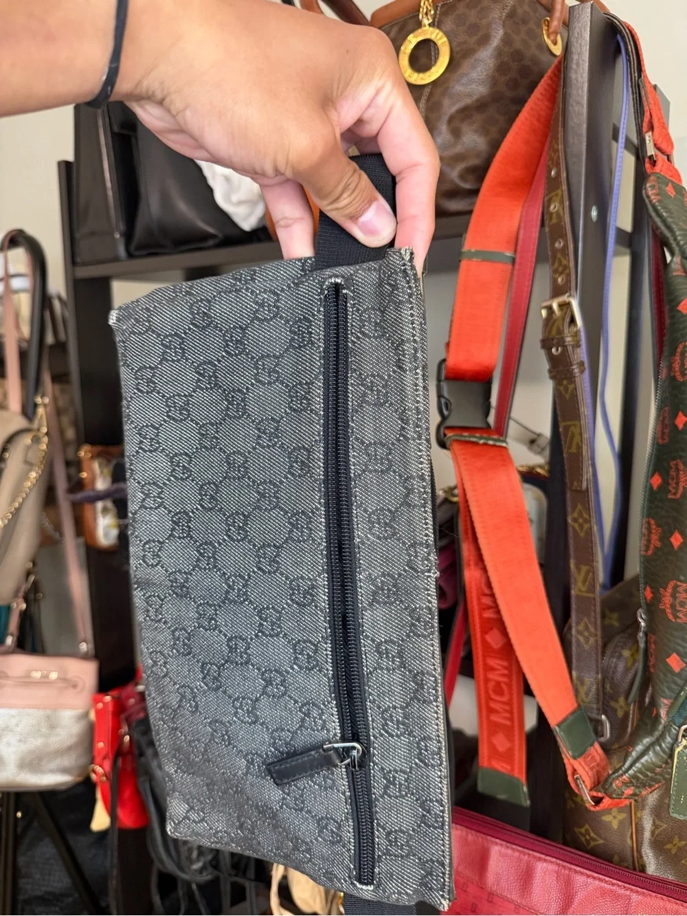 GUCCI
Black GG Denim Canvas Web Waist Belt Bag - Picture 2 of 12